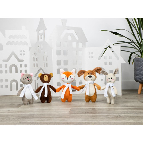 Мягкая игрушка Beastie Toys, лисенок с белым шарфом